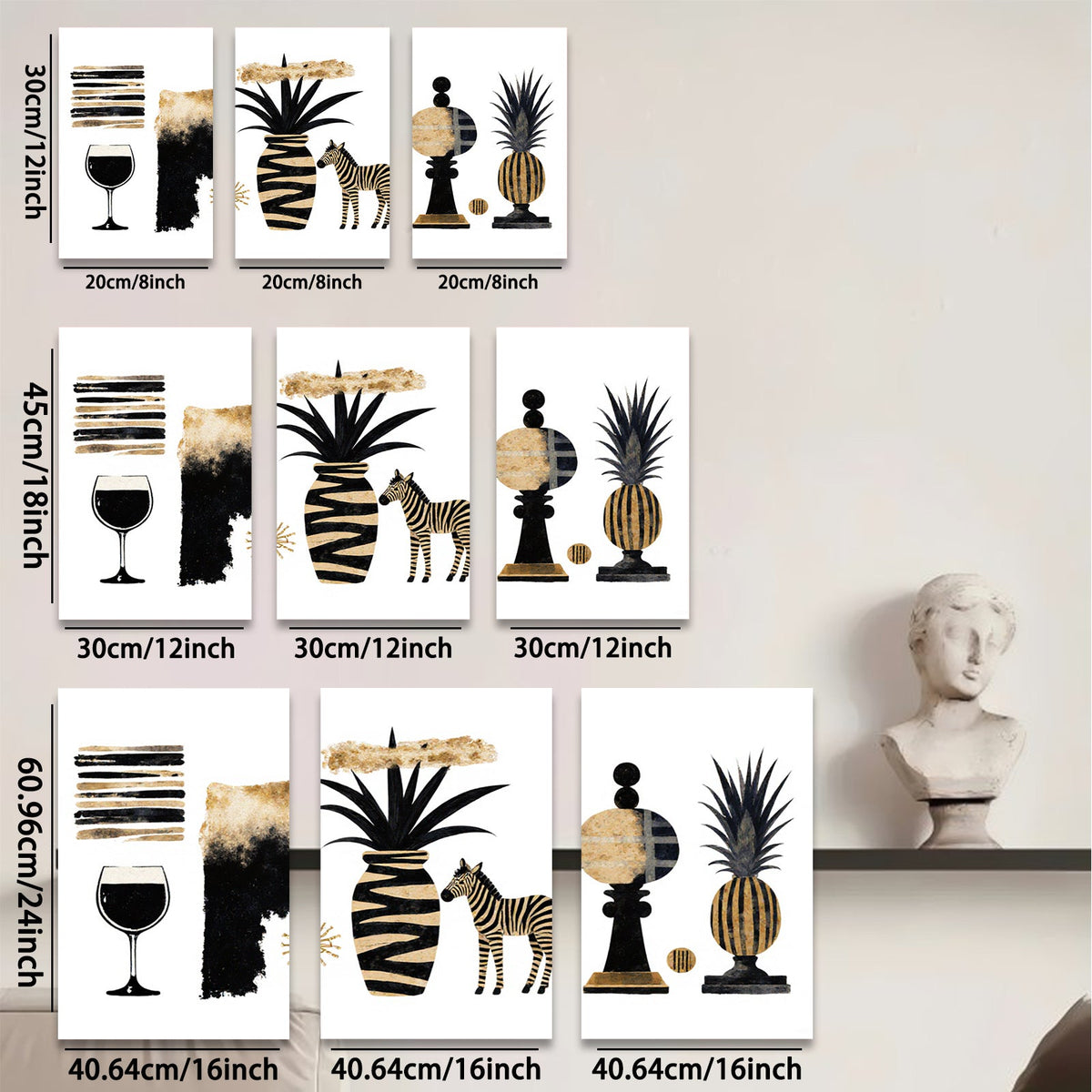 2D flat 1pc botanical wildlife abstract wall art print canvas modern farmhouse living room bedroom decor gallery wrapped statement piece