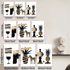2D flat 1pc botanical wildlife abstract wall art print canvas modern farmhouse living room bedroom decor gallery wrapped statement piece