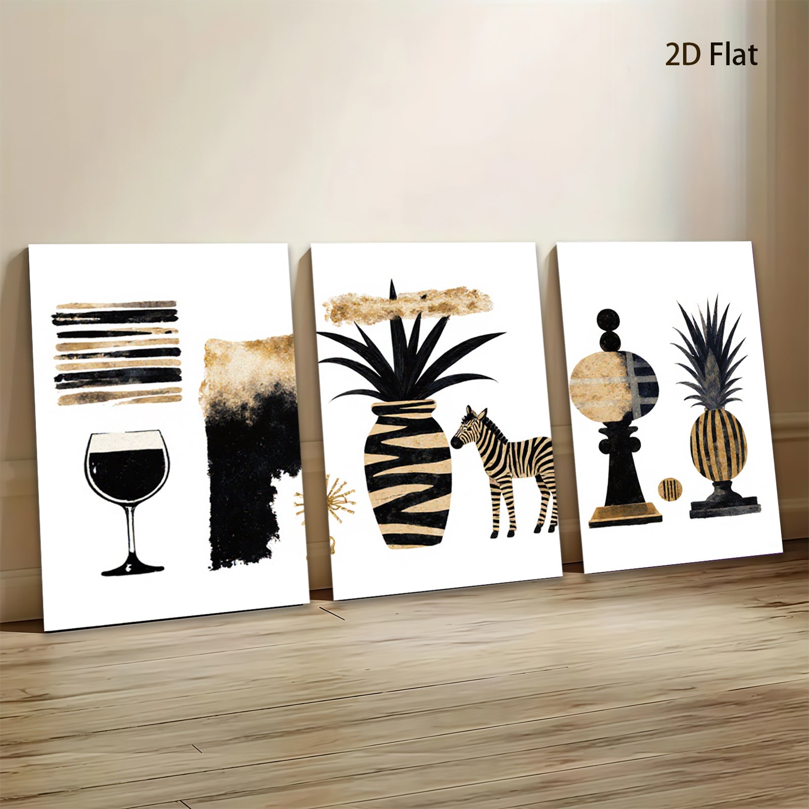 2D flat 1pc botanical wildlife abstract wall art print canvas modern farmhouse living room bedroom decor gallery wrapped statement piece