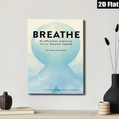 2D flat 1pc calming breath mindfulness wall art serene meditation room decor modern farmhouse living room bedroom inspirational gift positive vibes gallery wrapped canvas print