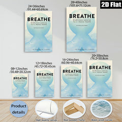 2D flat 1pc calming breath mindfulness wall art serene meditation room decor modern farmhouse living room bedroom inspirational gift positive vibes gallery wrapped canvas print