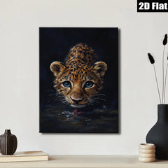2D flat 1pc captivating baby leopard portrait wildlife art canvas prints for living room bedroom home wall decor modern farmhouse style