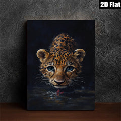 2D flat 1pc captivating baby leopard portrait wildlife art canvas prints for living room bedroom home wall decor modern farmhouse style