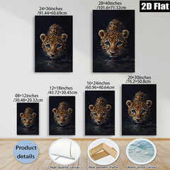 2D flat 1pc captivating baby leopard portrait wildlife art canvas prints for living room bedroom home wall decor modern farmhouse style