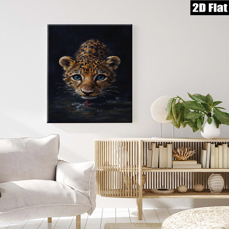2D flat 1pc captivating baby leopard portrait wildlife art canvas prints for living room bedroom home wall decor modern farmhouse style