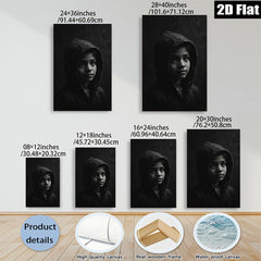 2D flat 1pc captivating child portrait moody aesthetic wall art bedroom living room gallery wrapped canvas farmhouse decor modern minimalist statement piece