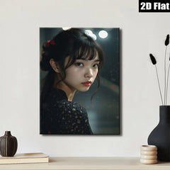 2D flat 1pc captivating portrait serene beauty young woman bedroom living room wall art modern farmhouse gallery wrapped canvas prints
