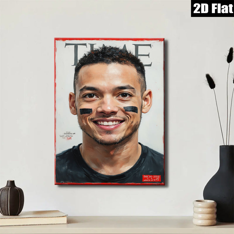 2D flat 1pc captivating portrait vibrant athlete joyful expression modern wall art living room bedroom decor farmhouse style gallery wrapped canvas inspirational gift