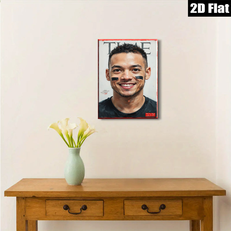 2D flat 1pc captivating portrait vibrant athlete joyful expression modern wall art living room bedroom decor farmhouse style gallery wrapped canvas inspirational gift