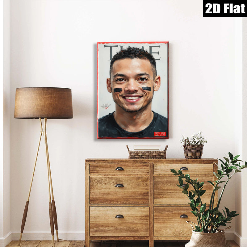 2D flat 1pc captivating portrait vibrant athlete joyful expression modern wall art living room bedroom decor farmhouse style gallery wrapped canvas inspirational gift