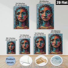 2D flat 1pc captivating portrait vibrant colors bold brushstrokes farmhouse wall art bedroom living room gallery wrapped canvas modern minimalist aesthetic