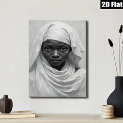 2D flat 1pc captivating portrait woman serene beauty minimalist art living room bedroom gallery wrapped canvas modern farmhouse decor