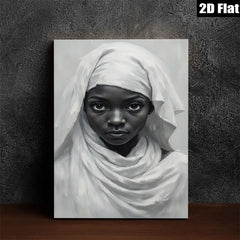 2D flat 1pc captivating portrait woman serene beauty minimalist art living room bedroom gallery wrapped canvas modern farmhouse decor