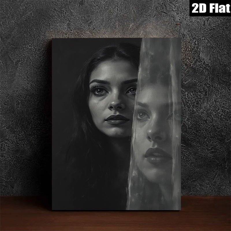 2D flat 1pc captivating woman portrait modern art bedroom living room gallery wrapped canvas print farmhouse decor inspirational wall art