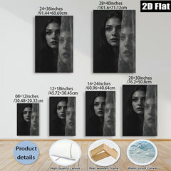 2D flat 1pc captivating woman portrait modern art bedroom living room gallery wrapped canvas print farmhouse decor inspirational wall art