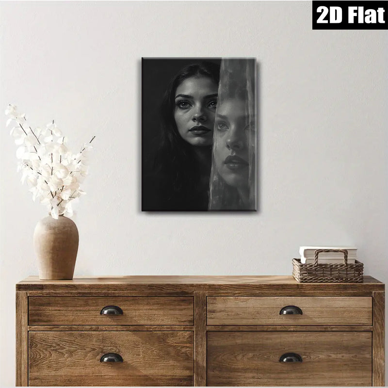 2D flat 1pc captivating woman portrait modern art bedroom living room gallery wrapped canvas print farmhouse decor inspirational wall art