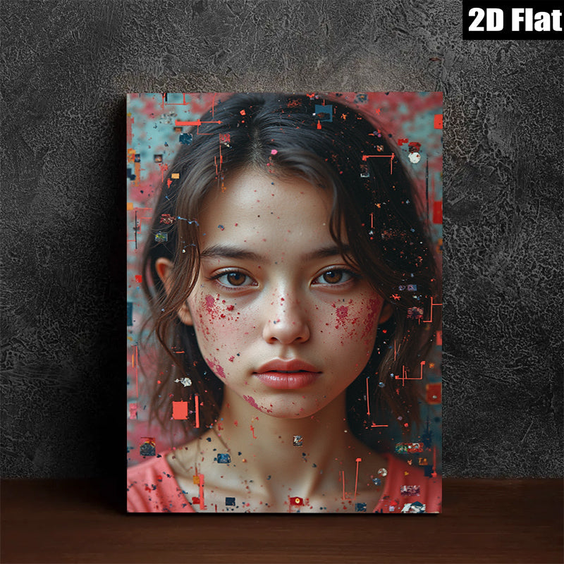 2D flat 1pc captivating young woman portrait modern farmhouse wall art bedroom living room decor gallery wrapped canvas prints statement piece