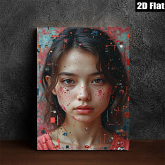 2D flat 1pc captivating young woman portrait modern farmhouse wall art bedroom living room decor gallery wrapped canvas prints statement piece