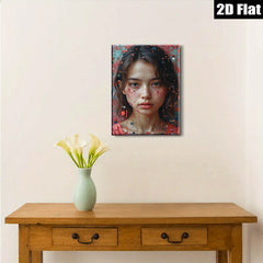 2D flat 1pc captivating young woman portrait modern farmhouse wall art bedroom living room decor gallery wrapped canvas prints statement piece