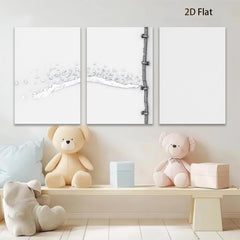 2D flat 1pc cascading water pipe industrial farmhouse wall art bathroom decor living room prints modern minimalist gallery wrapped canvas prints for home decor