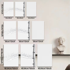 2D flat 1pc cascading water pipe industrial farmhouse wall art bathroom decor living room prints modern minimalist gallery wrapped canvas prints for home decor