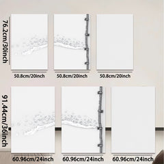 2D flat 1pc cascading water pipe industrial farmhouse wall art bathroom decor living room prints modern minimalist gallery wrapped canvas prints for home decor