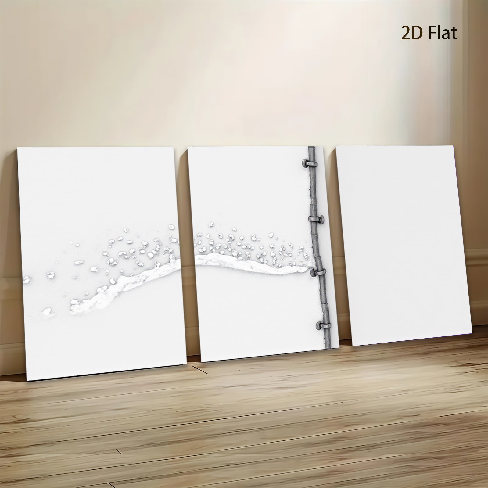 2D flat 1pc cascading water pipe industrial farmhouse wall art bathroom decor living room prints modern minimalist gallery wrapped canvas prints for home decor