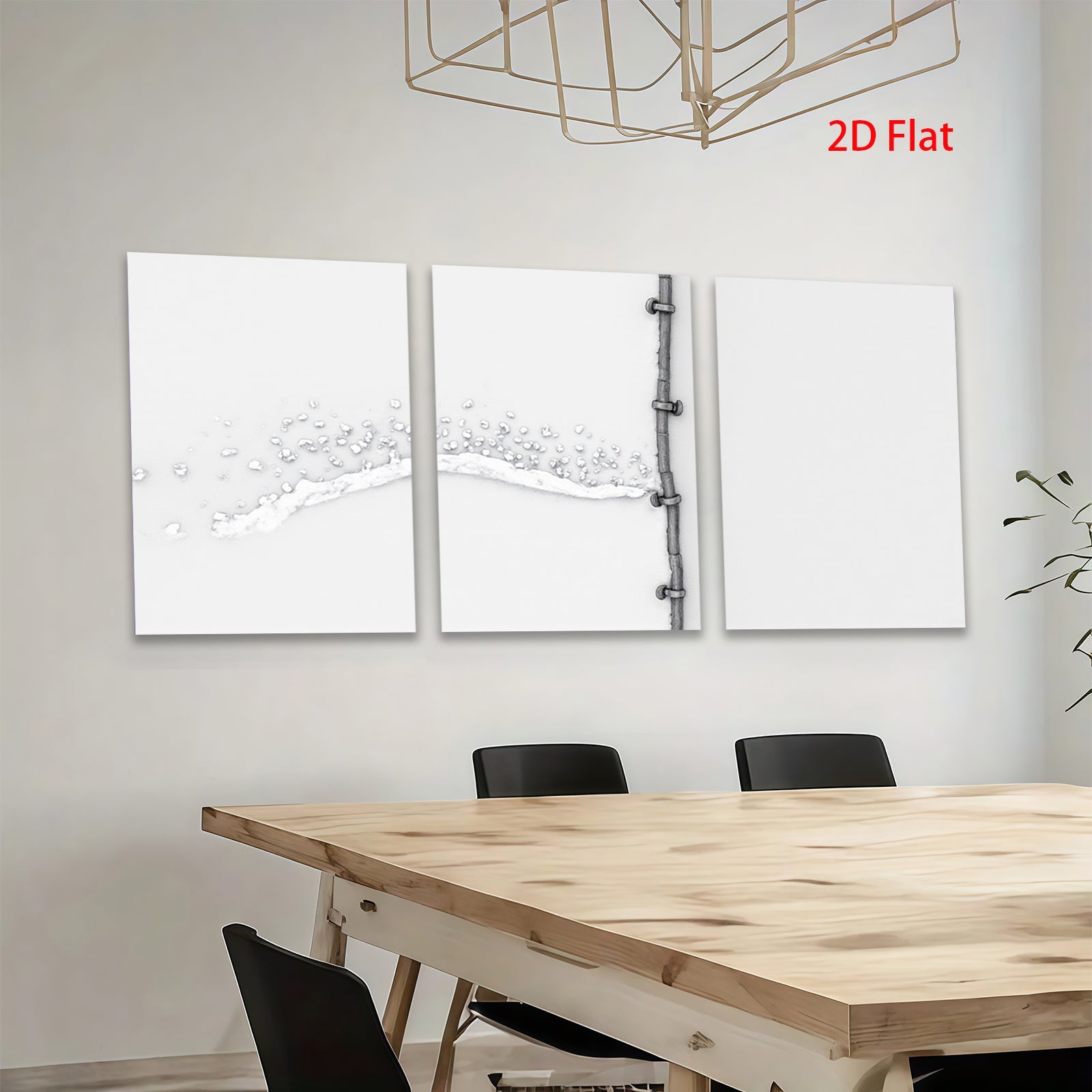 2D flat 1pc cascading water pipe industrial farmhouse wall art bathroom decor living room prints modern minimalist gallery wrapped canvas prints for home decor