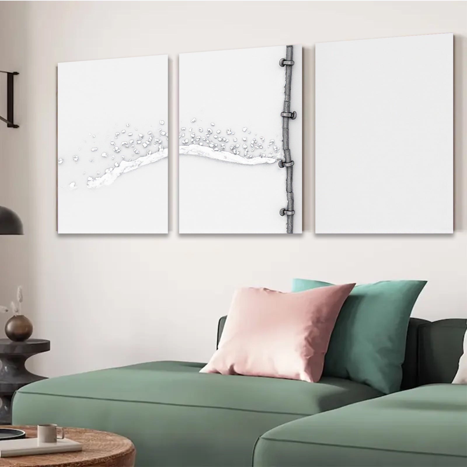 2D flat 1pc cascading water pipe industrial farmhouse wall art bathroom decor living room prints modern minimalist gallery wrapped canvas prints for home decor
