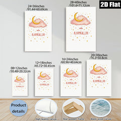 2D flat 1pc celestial moon cloud nursery wall art prints kids room decor bedroom living room modern farmhouse inspirational aesthetic gallery wrapped canvas