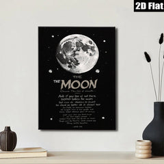 2D flat 1pc celestial moonscape wall art modern farmhouse living room bedroom decor gallery wrapped canvas prints cozy home aesthetic statement piece