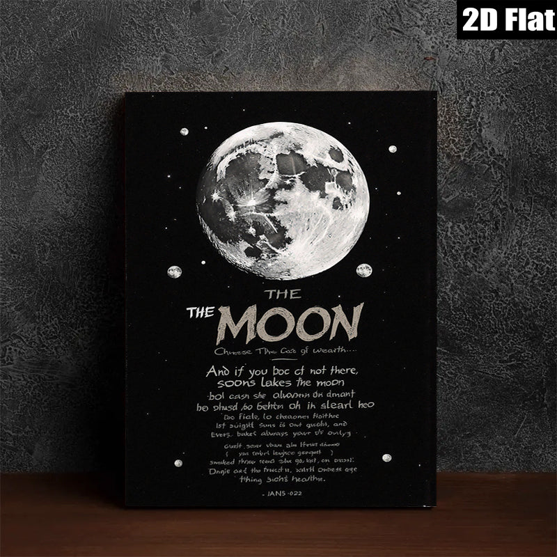 2D flat 1pc celestial moonscape wall art modern farmhouse living room bedroom decor gallery wrapped canvas prints cozy home aesthetic statement piece