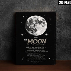 2D flat 1pc celestial moonscape wall art modern farmhouse living room bedroom decor gallery wrapped canvas prints cozy home aesthetic statement piece