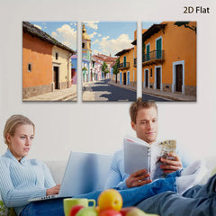 2D flat 1pc charming European street view wall art for living room bedroom home decor farmhouse style gallery wrapped canvas prints
