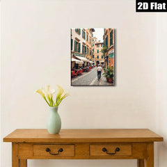 2D flat 1pc charming Italian street scene cozy cafe vibes living room bedroom decor farmhouse wall art gallery wrapped canvas prints modern minimalist