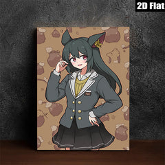 2D flat 1pc charming anime schoolgirl portrait wall decor for bedroom living room office gallery wrapped canvas modern farmhouse style statement piece
