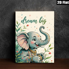 2D flat 1pc charming baby elephant wall art nursery playroom decor kids room painting vibrant colors modern farmhouse style inspirational gift