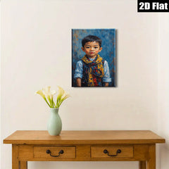 2D flat 1pc charming boy portrait canvas wall art for kids room nursery home decor farmhouse style living room dining room gallery wrapped ready to hang