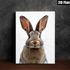 2D flat 1pc charming bunny portrait wildlife art nursery playroom bedroom gallery wall decor farmhouse style modern minimalist