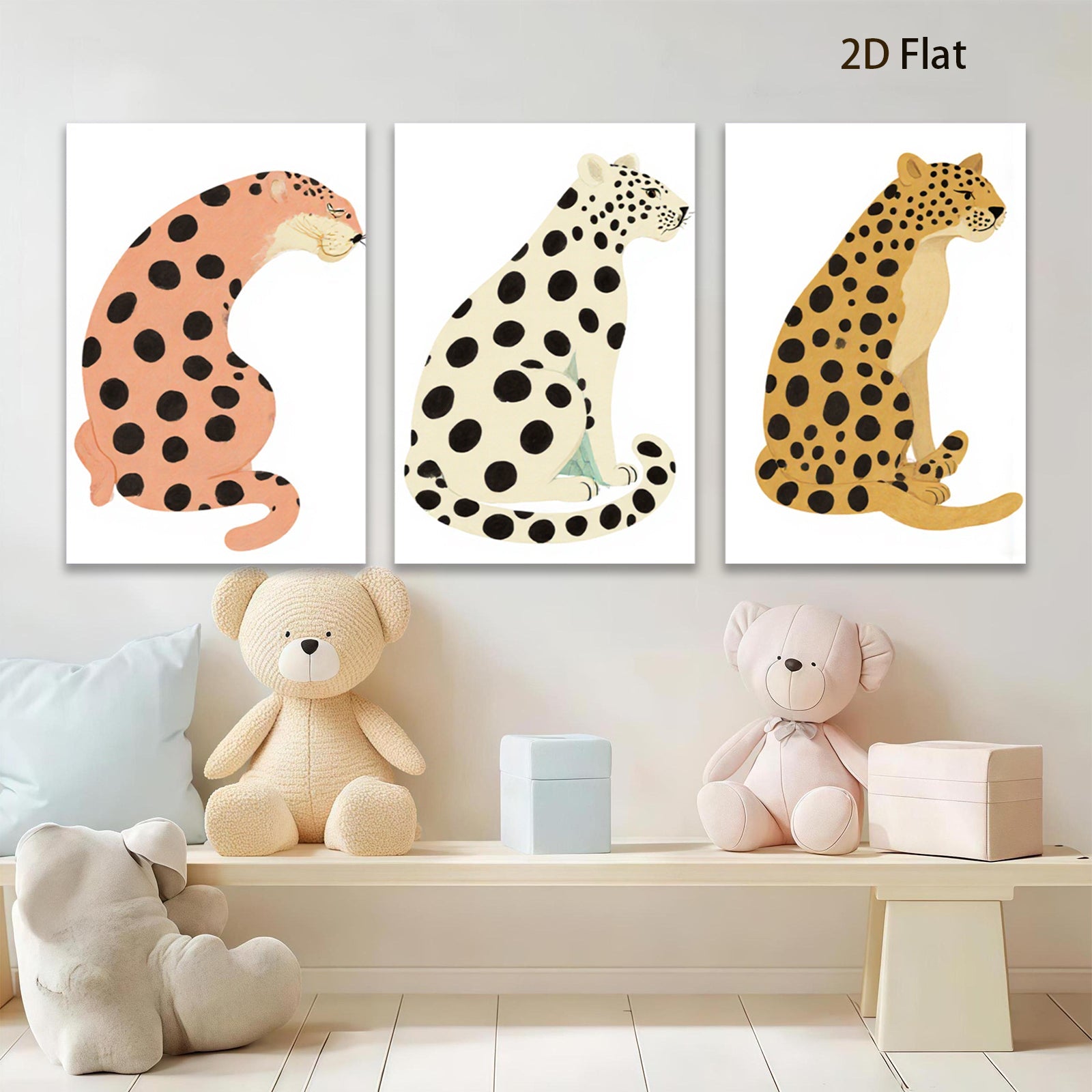 2D flat 1pc charming cheetah wall art modern animal print canvas bedroom living room decor farmhouse style gallery wrapped