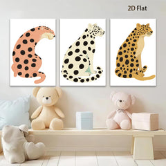 2D flat 1pc charming cheetah wall art modern animal print canvas bedroom living room decor farmhouse style gallery wrapped