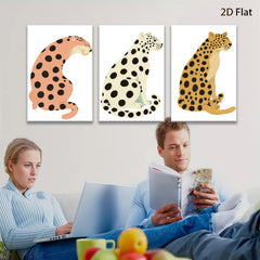 2D flat 1pc charming cheetah wall art modern animal print canvas bedroom living room decor farmhouse style gallery wrapped