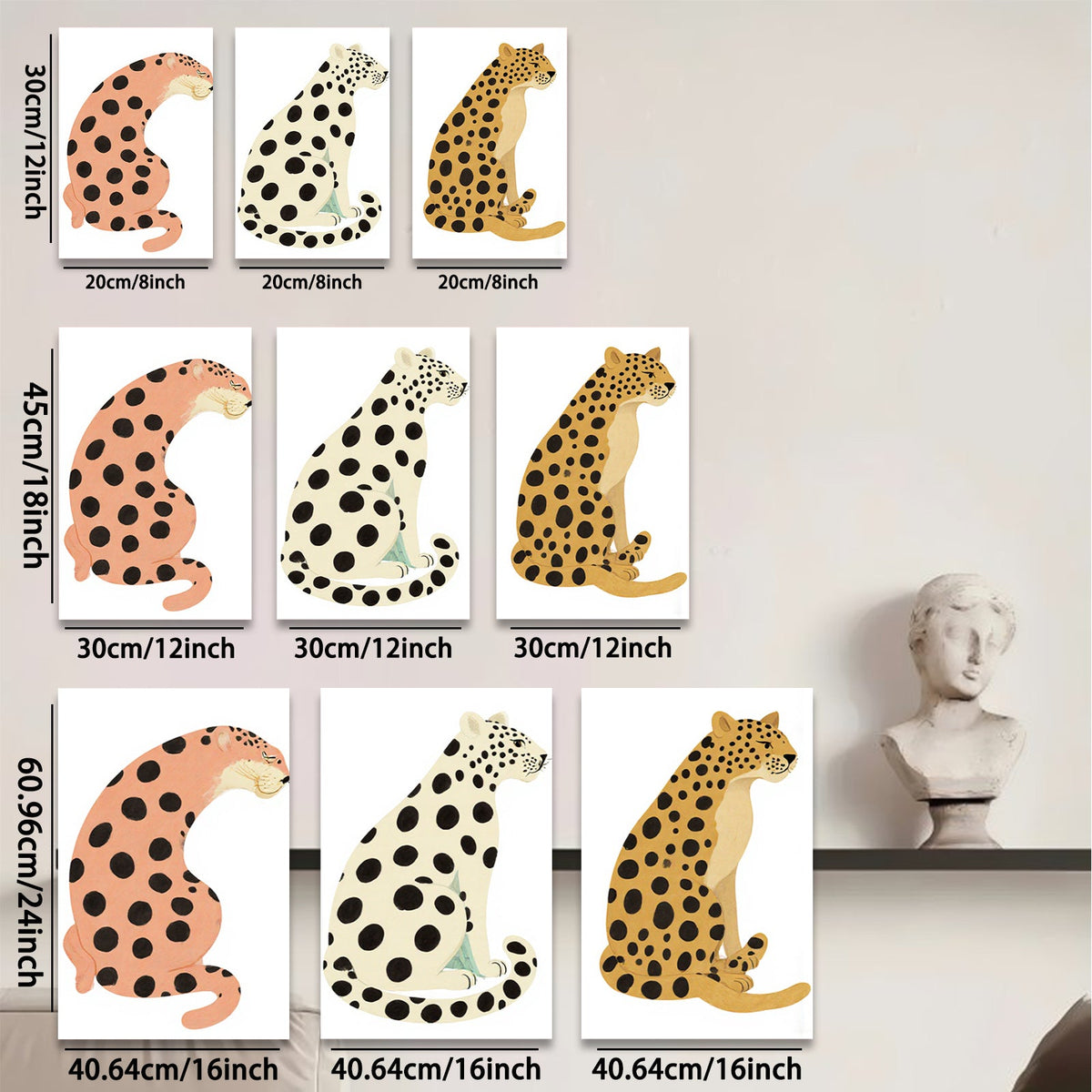 2D flat 1pc charming cheetah wall art modern animal print canvas bedroom living room decor farmhouse style gallery wrapped