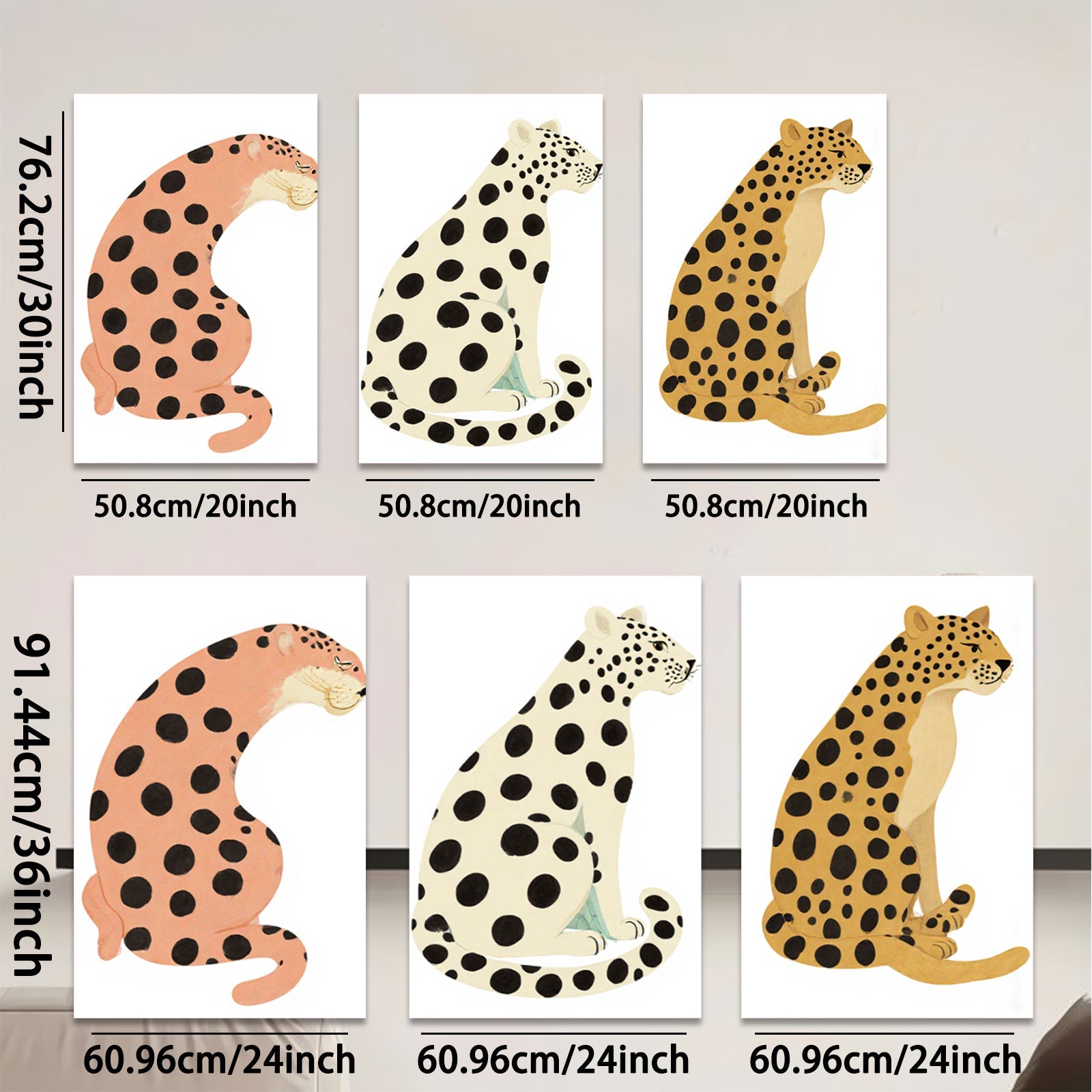 2D flat 1pc charming cheetah wall art modern animal print canvas bedroom living room decor farmhouse style gallery wrapped