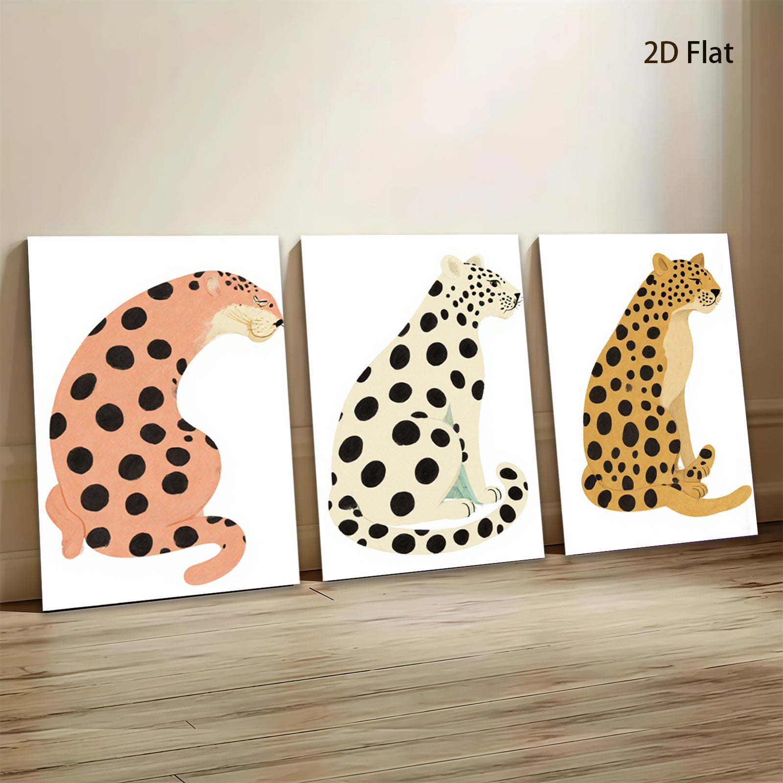 2D flat 1pc charming cheetah wall art modern animal print canvas bedroom living room decor farmhouse style gallery wrapped