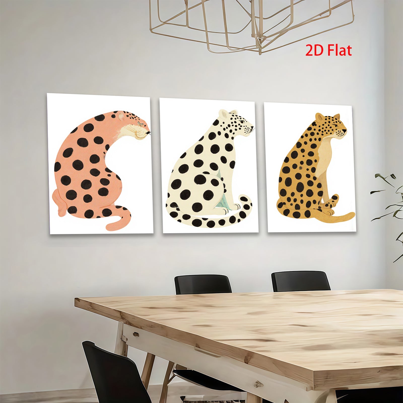 2D flat 1pc charming cheetah wall art modern animal print canvas bedroom living room decor farmhouse style gallery wrapped