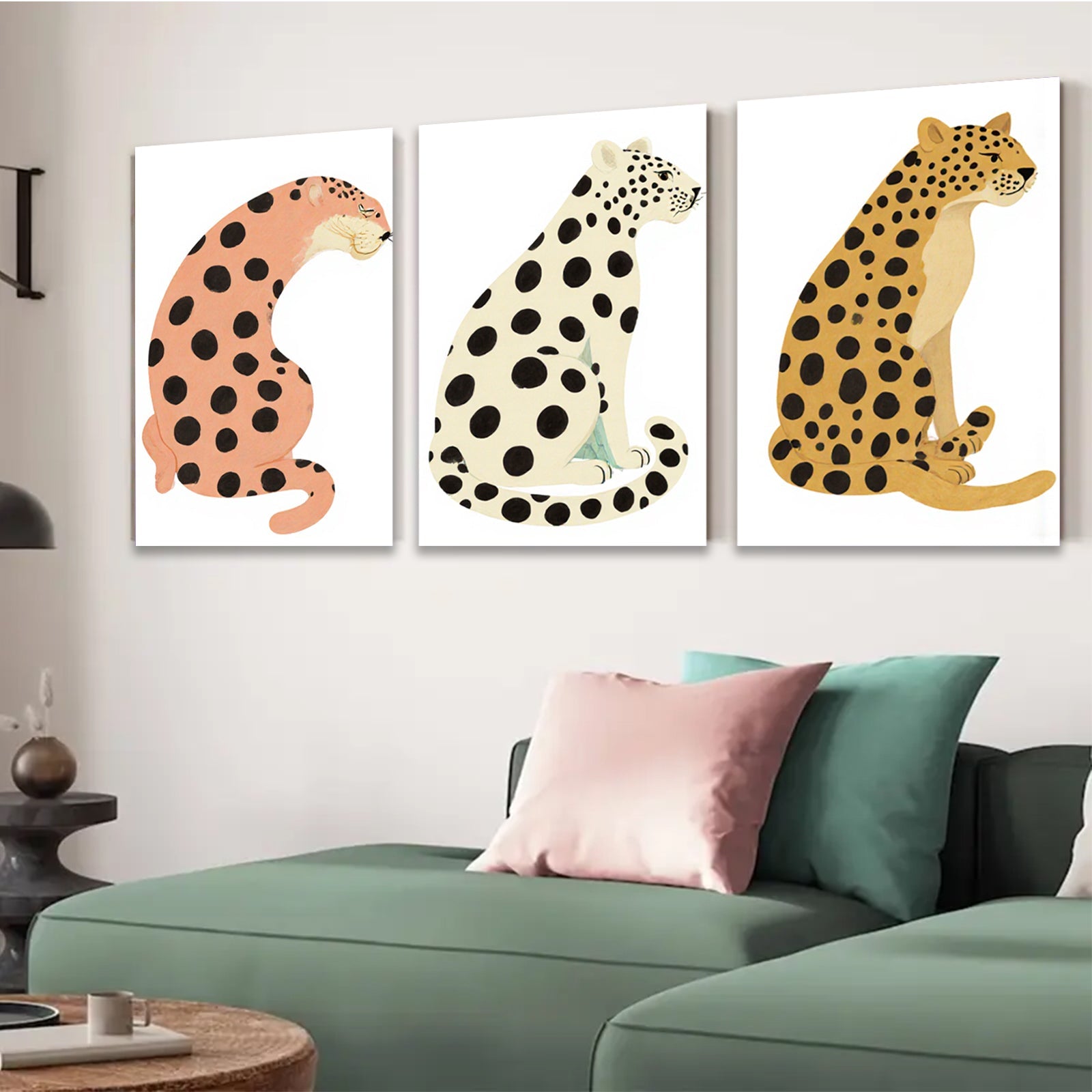 2D flat 1pc charming cheetah wall art modern animal print canvas bedroom living room decor farmhouse style gallery wrapped
