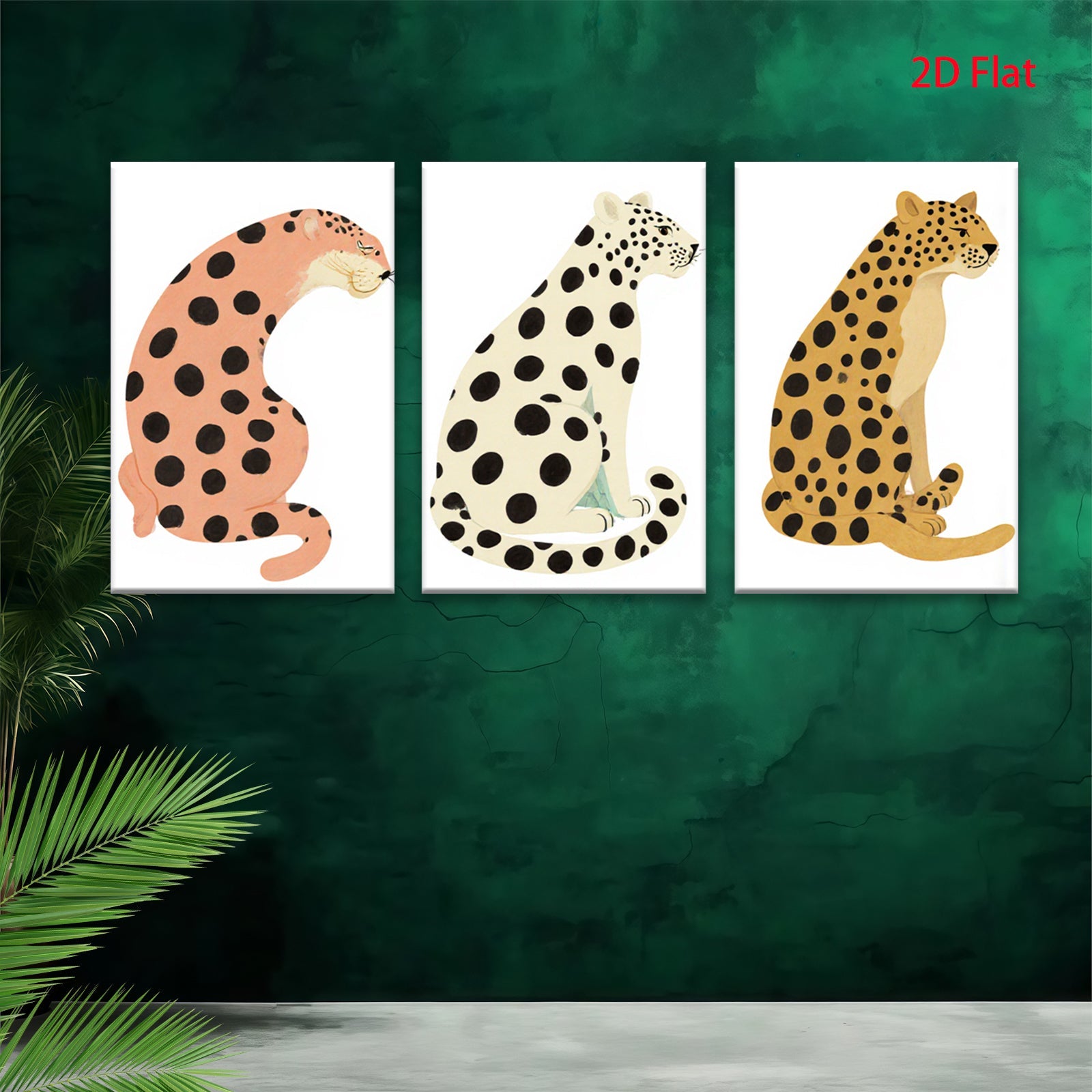 2D flat 1pc charming cheetah wall art modern animal print canvas bedroom living room decor farmhouse style gallery wrapped