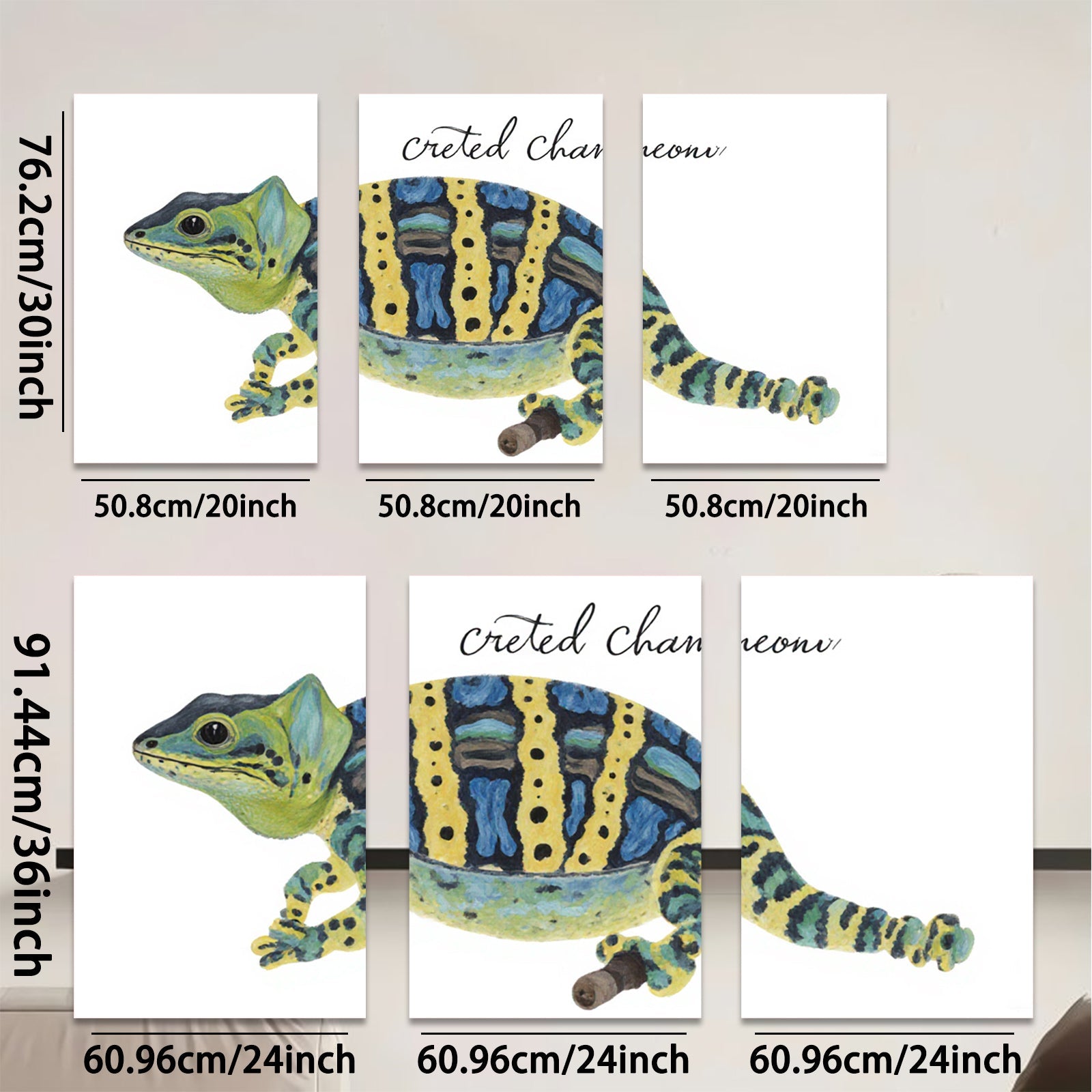2D flat 1pc charming crested gecko wall art vibrant tropical animal painting canvas prints for bedroom living room decor farmhouse style gallery wrapped