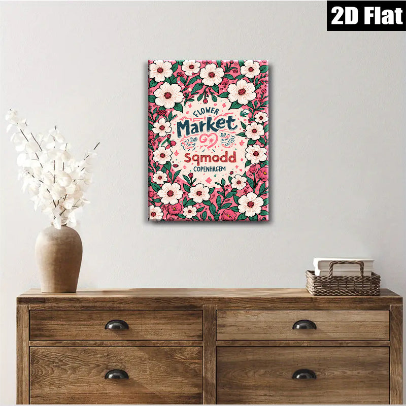 2D flat 1pc charming daisy bloom botanical wall art prints farmhouse living room bedroom decor gallery wrapped canvas modern minimalist style cozy home gifts